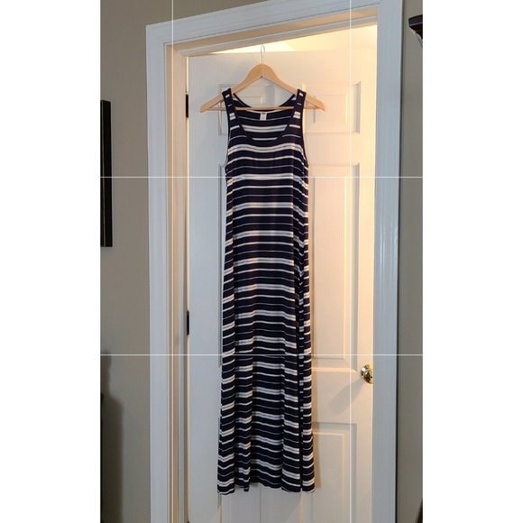 Old Navy blue & white stripe maxi dress size S - Picture 3 of 6